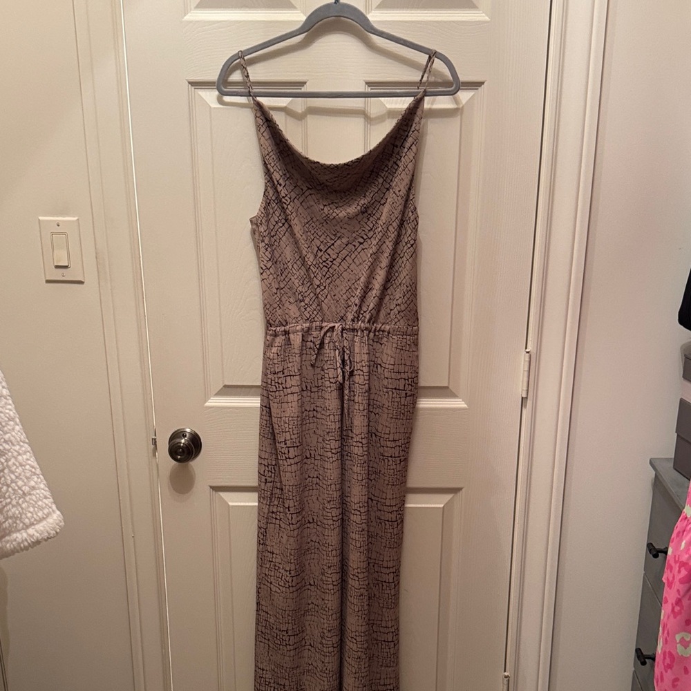Main Strip Brown Patterned Jumpsuit